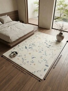 1pc Beige Floral Living Room Rug, Suitable For Kitchen, Dining Room, Bedroom, Room Holiday Decor, Indoor/Outdoor, Office, Lobby, Anti-Slip Doormat, Bathroom Rug, Hallway, Study Gaming Area Rug - Beige - View 14