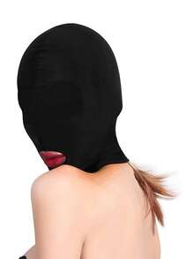 2pcs Sexy Unisex Full Face Open Mask Half Face Blindfold Actor Role Play Fetish Mask Halloween Cosplay Costume, Unisex - Multicolor - View 1