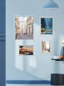 1 Set Wall-Mounted Acrylic Photo Frame, Drill-In Style, Extra Sturdy, Transparent, Multiple Sizes Available, Suitable For Various Home Decor Scenes - one-size - View 8