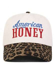 BONNY BOOM 1pc Embroidered AMERICAN HONEY Baseball Cap, Unisex Trucker Hat, Y2K Outdoor Sun Protection Adjustable Travel Vacation Gift, Perfect Gift For Friends And Family, Back To School, Halloween, Christmas, Valentine's Day, Mother's Day, Father's Day, Wedding, Bachelor Party, Carnival - American Honey - View 6
