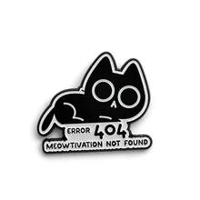 1Pc Cute 404 Error Animal Enamel Pin Funny Cartoon Black Cat Bunny Duck Brooches For Programmers Backpack Clothes Decor Daily Jewelry Gift - Multicolor - View 13