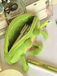 Plush Frog Pencil Case, Cartoon 3D Frog Shaped Large Capacity Stationery Storage Bag, Ins Style Unique Pencil Box, Suitable For B, First Day Of School - Multicolor - View 5