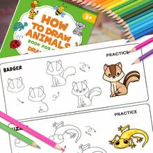 1 Book Children's Step-By-Step Drawing Practice Book, 200+ Interesting Pattern Drawing Learning Exercise Book, Children's Drawing Enthusiast Guide, Beginner Art Education Supplies, Children's Drawing Practice Book, Preschool Kindergarten Drawing Practice - How to Draw - View 6