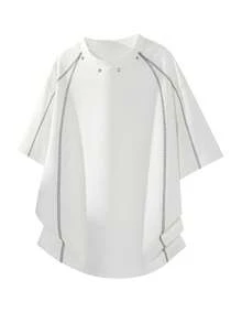1pc Men's T-Shirt, White Waffle Texture With Rivet Decor, Waffle Knit Fabric, Loose Fit Stylish Design, American Casual Street Style, Suitable For Daily And Summer Wear - White - View 4