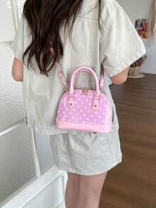 Bolso de mano vintage con diseño de concha, bolso de hombro perfecto y hermoso para mujer - Rosa - Ver 2