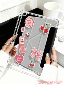 1件裝 牛奶花紋平板/筆記本保護殼，相容 iPad 10代、10.2/Mini6/Mini7/9.7 吋、Galaxy Tab A9 Plus、Kindle (11代-2024) (6 吋)、Kindle Paperwhite 12代 2024，時尚簡約設計，節日禮物 - 彩色 - 查看 5