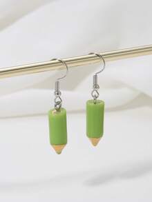 1 Pair Cute Pencil Pendant Earrings With Graduation Season Elements - Pencil Earrings - View 1