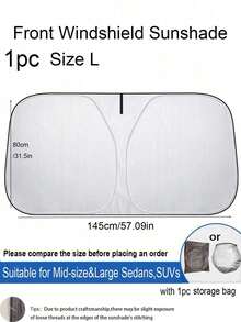 1pc 57.09in/55.12in Long Portable Silver Car Windshield Sunshade, Heat Insulating Front Windshield Cover For Car Interior Accessories, Easy To Fold And Store, Fits Most Models Including SUV And Sedan, Sun Curtain, RV Essential, RV Accessory, Car Window Cover, Car Sunshade, Car Accessory, Car Sun Visor, Ideal For Spring/Summer/Autumn Car Sunshade - Multicolor - View 14