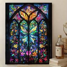 1PC DIY 5D Diamond Painting Kit Colorful Glass Pattern - Round Full Drill Art Mosaic Craft, Home Wall Decor, Frameless - No Frame - View 3
