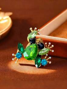 1 pieza Broche de rana con strass personalizado y creativo, adecuado para fiestas, uso en vacaciones, también como regalo para mejores amigos - Verde - Ver 1