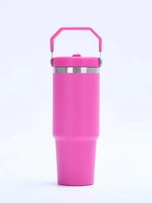 30oz Stainless Steel Vacuum Insulated Water Bottle, Straw Cup, Portable Handle, Leak-Proof, Double-Wall Insulation, Keeps Drinks Cold/Hot, Multi-Functional, Suitable For Cold And Hot Beverages, Christmas Gift, Holiday Gift - Multicolor - View 11