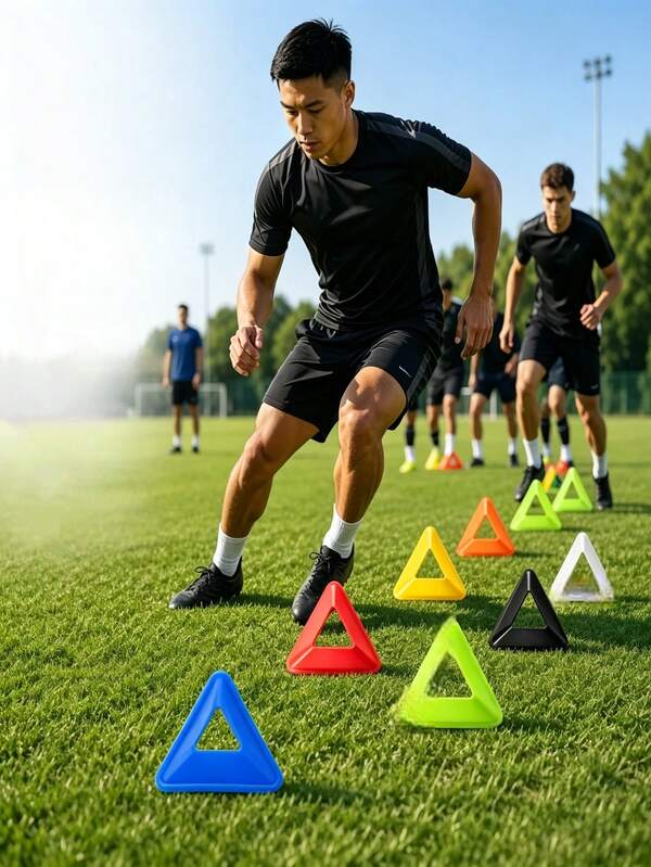 2-10Pcs Football Training Cones Triangle Soccer Practice Field Marking Agility Train Disc Portable Equipment Obstacles