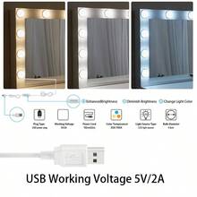 5 Schubladen Kosmetiktisch mit Großer Spiegel mit LED-Leuchten 11 Glühlampen - Weiss - Übersicht 9