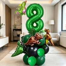 26 Green Number Balloons, Assorted Dinosaur Shaped Balloons, Suitable For Birthday Party, Wedding And Engagement, Gender Reveal, Baptism And Christening, Back To School, Carnival, Thanksgiving, Christmas - View 9