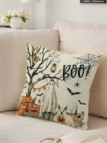 4pcs Pumpkin & Maple Leaf Pattern Single-Sided Printed Pillow Covers (Without Pillow Inserts) Home Decor Sofa Throw Pillow Covers Bedroom Bed Head Pillow Car Cushion Covers Room Decor - Multicolor - View 7