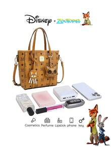 Disney Exclusive IP Fashion Handbag, Small Tote Bag, Versatile & Elegant, Crossbody, Suitable As A Gift - Brown - View 9