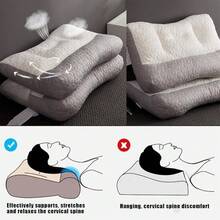 Almohada Cervical Ergonómica de Contorno, Almohada de Soporte de Cuello Suave y No Colapsable para Dormir, Almohada de Cama con Diseño de Doble Zona y Múltiples Posiciones, Almohada Cervical de Cuello, Adecuada para Dormir de Lado, Espalda y Estómago, Almohada para Descanso Nocturno Completo - Blanco - Ver 4