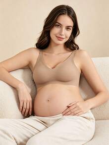 Hart & Haze 3pcs/Pack Pregnant & Nursing Bras, Front-Close Seamless Supportive Wireless Maternity Bras For All Seasons - Multicolor - View 4