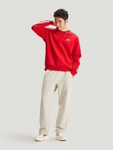 Adidas Men's ST 3ST SWT Knit Pullover Sweatshirt KR2516 - Red - View 6