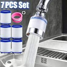 7pcs/Set Kitchen Faucet Filter Aerator, With 5 Replacement Filters And 1 Roll Of Sealing Tape, Soft Water Flow Anti-Splash, Fits Most Kitchen Faucets, Easy Installation, Essential Accessory For Washing Vegetables And Dishes At Home - Multicolor - View 11