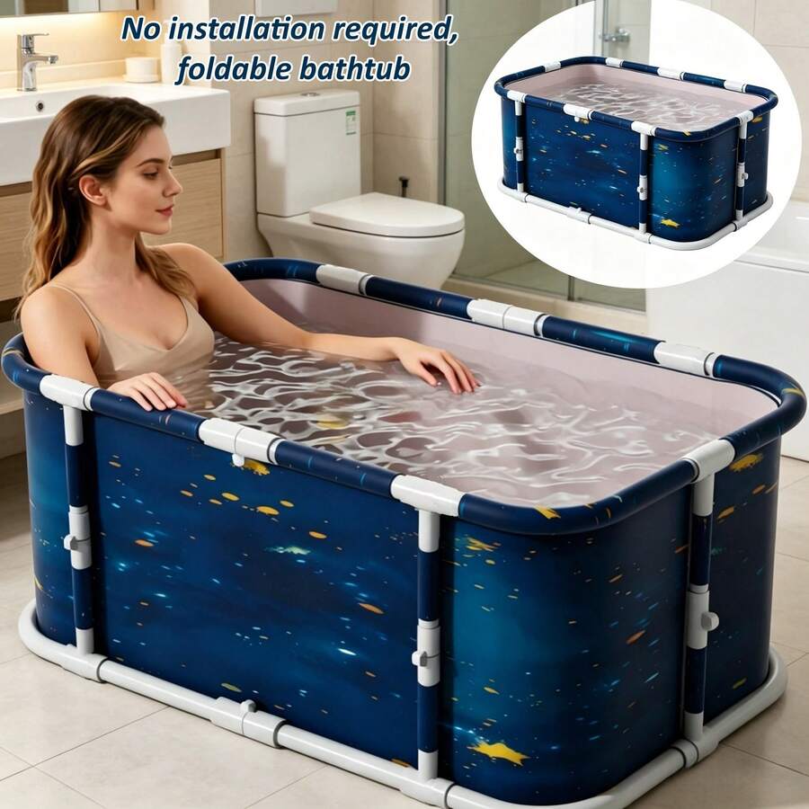 Adult Rectangular Bathtub, Thickened Insulated Bath Tub, Family-Sized Bathtub, Foldable Bathtub - A - View 1