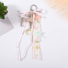 1Pc Cute Deer Keychain Lace Ribbon Beaded Tassel Floral Pendant Back To School Halloween Women Backpack Car Key Charm Gift - Multicolor - View 6
