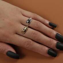 2pcs European & American Cute Forest Style Rabbit Open Ring Alloy Set Women's Rings - Multicolor - View 10