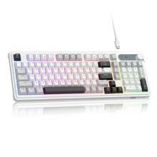 98% MageGee GK960 Wired Membrane Keyboard, 99 Keys, Full RGB Backlit, Mechanical Feel Quiet Typing, With Volume Knob, Ergonomic Design, Suitable For Office And Gaming/PC/Laptop/Win/MacOS, Birthday Gift [Front Print/Side Print] - View 3
