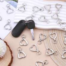10/20pcs Heart-Shaped Keychain Swivel Hook, Cute Zinc Alloy Spring Clasp Keyring, Handbag Clip For DIY Crafts - Multicolor - View 9