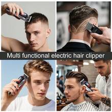 Hatteker 1pc USB Rechargeable Digital Display Electric Hair Clipper, Multi-Speed Adjustable Hair Trimmer For Men, Carving & Styling - View 5