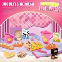 25pcs Girls Tea Party Set, Realistic Kitchen Toy With Desserts And Snacks, Plastic Teacups And Tableware Toy Set, With Portable Storage Box, Holiday Gift For 2+ Years Old Toddlers - Multicolor - View 10