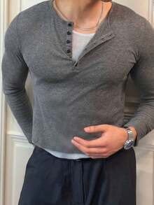 Men Shapewear Tops - Grey - View 1