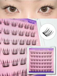48 Clusters Glue-Free Self-Adhesive Individual Eyelashes, Natural Slanted Wispy False Lashes, Ultra-Thin & Lightweight Reusable Lash Clusters For Daily Natural Eye Makeup, Party & Evening Occasions - View 5