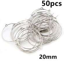 50pcs 20-40mm Beading Hoops Earrings Big Circle Ear Hoops Earrings Wires For DIY Jewelry Making Accessories Supplies - Circle Hoops - View 43