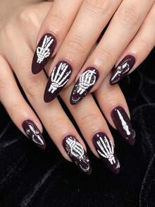 2pcs 5D Halloween Nail Stickers, Nail Art Decals, Decorative Stickers For DIY Nails, Graduation Season, Wearable Nail Art Supplies - Multicolor - View 4
