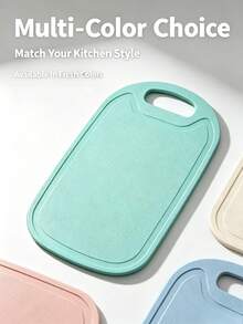 1/4pcs Macaron Color Plastic Cutting Boards, Kitchen Chopping Boards With Hanging Handle And Juice Groove, Easy To Clean, Suitable For Meat, Fruit And Vegetable Processing, Ideal For Daily Cooking - View 4