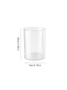 1pc Cylindrical Pen Holder, Fashionable Transparent Desktop Storage, Round Makeup Brush Organizer, Desktop Pencil Cup, Tableware Storage, Hydroponic Vase, Suitable For Home, School, Office Supplies - View 6