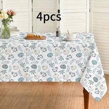 Autumn Thanksgiving Harvest Festival Polyester Tablecloth, Autumn Pumpkin Maple Leaf Washable Winter Dining Room Tablecloth Suitable For Home Dining Room Living Room Kitchen Decoration Suitable For Holiday Decoration (1pc/4pcs) - Multicolor - View 11