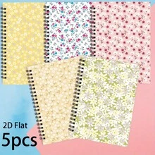 5pcs A5 Premium Spiral Notebook Set, Elegant Floral Pattern, Suitable For Daily Office, Ideal For Celebrations, Women's Stationery, Back To School Or Learning Supplies - 5PCS - View 1