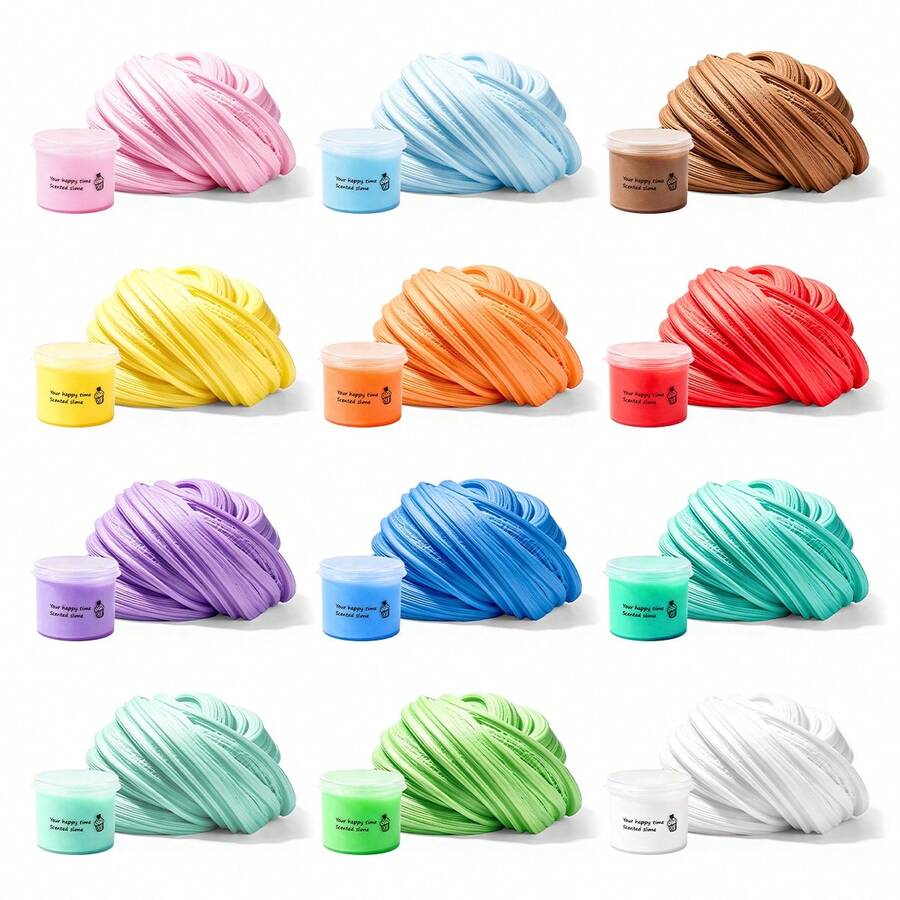 1/2/3/5 PCS DIY Slime Kit, Colorful Stretchy Non-Sticky Slime Set, Mess-Free Sensory Play Toy, Stress Relief Creative Activity Gift For Boys & Girls Ages 3+ - Multicolor - View 1