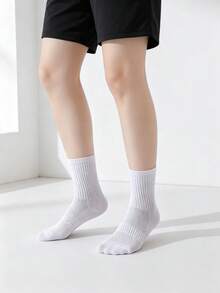 6/12/18/24 Pairs Kids White Sports Socks, Simple Versatile Mesh Short Socks, Spring/Autumn/All-Season Sports Socks For Students, First Day Of School - White - View 20
