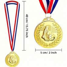 Sports Football Medal, Gold Sports Medal, Event Commemorative Medal Metal Pendant, Durable Material, Suitable For Sports Competitions, Football Matches, School Competitions, Running, Contests, Party Gifts And Team Awards - Embossed Wheat Ear Football Design - View 6