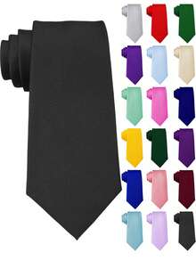 2 PIEZAS Corbata de unicolor para hombre, corbata formal de negocios con textura acanalada diagonal, anudada a mano, (8cm de ancho) - 2cps azul cielo pálido - Ver 1