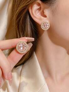1 Pair Of Fashionable Personalities Exquisite And Elegant Earrings Suitable For Women's Daily Commuting ﻿ ﻿ ﻿ - Pink - View 14