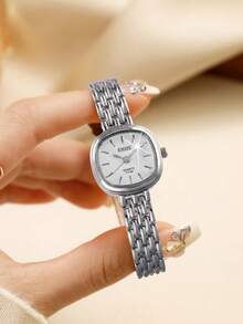 SOKI Women's Watch, Small Vintage Luxury Quartz Bracelet Watch, Fashionable Minimalist Elegant, Electronic Driven And Pointer Display, Suitable For Daily Wear, Back To School, Time Checking, Birthday Gift, Also An Ideal Choice For Friends - Silver - View 7