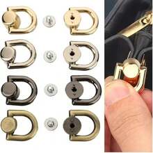 2pcs Metal D-Ring Bag Handle Chain Hook Side Clip Screw Rivet Handbag Shoulder Strap Connector Buckle DIY Handmade Accessories - 2pcs - View 4