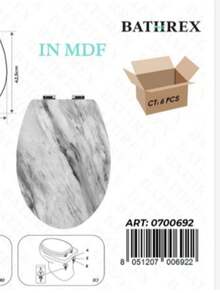مقعد مرحاض طويل على شكل O مع غطاء من خشب MDF، مفصلات قابلة للتعديل وخيارات متعددة للأنماط - A - مشاهدة 10