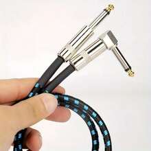 1條頂級音訊吉他連接線，耐用且高兼容性，降噪音訊線，高保真無損音質，適用於擴大機與樂器，音樂節演出，樂器配件禮物 - 黑色 - 查看 11