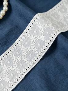 1 Yard Pita Renda Bordir Putih dengan Lubang Berongga untuk Motif Bunga, Aksesori Jahit DIY untuk Gaun, Rok, Tirai, Dekorasi Buatan Tangan - bilateral - View 13