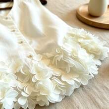 Soft Style Floral Decor Hem Vest, Solid Color Summer Commute Layering Sleeveless Tank Top - Apricot - View 4